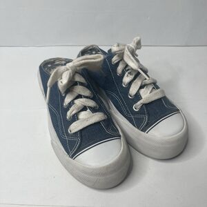 Vintage 90's Keds Blue Denim Platform Slip-On Mule Sneakers Women’s Size 6.5